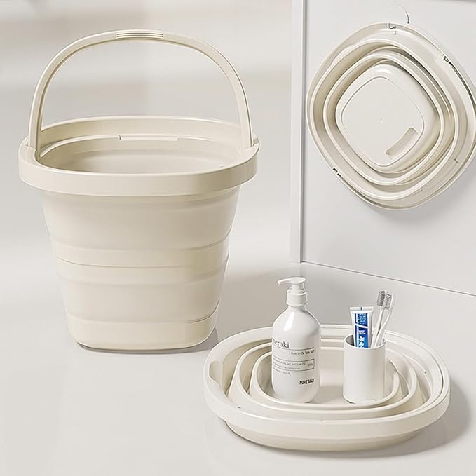 2.6 Gallon (10L) Collapsible Buckets,Large Capacity,Portable Foldable Water Pail for Outdoor Garden Cleaning, Car Washing, Camping, Fishing