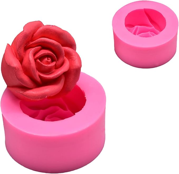 Rose Candle Mold Flower Silicone Mold for Soap, Fondant, Cake Decorating, Chocolate, Candy,Ploymer Clay