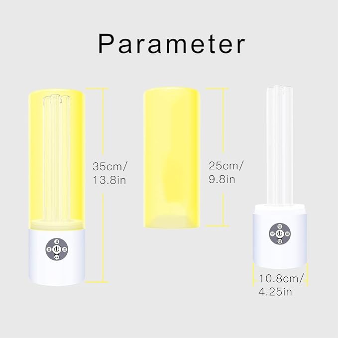 UV Light Sanitizer, 55w 254nm UVC Lamp for Room Surface Disinfection, Kills Bacteria Molds Dust Mites up to 750 sqft, Home/School/Hotel/Travel, 1Y Warranty (Gold Ozone Free)