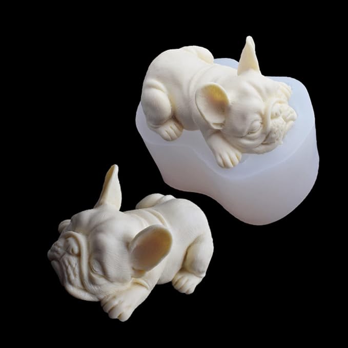3D Bulldog Silicone Mold - Epoxy Dog Resin Mold for Decoration, Plaster, Candle, Aroma, Fondant, Mousse, Chocolate - DIY Aromatherapy