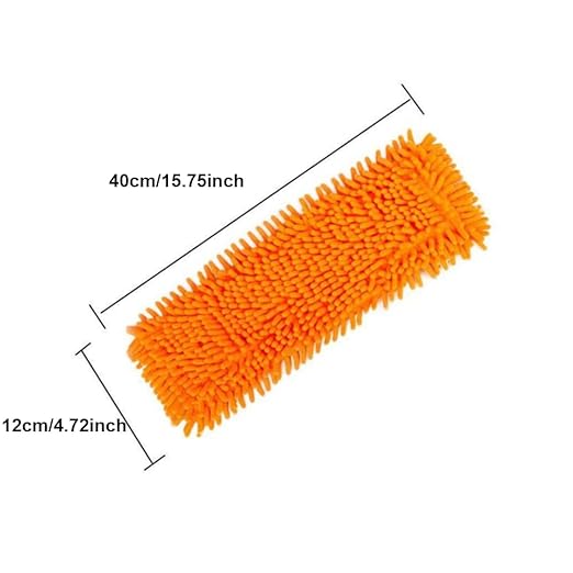 Practical mop Replacement Head pad Household dust Cleaning and Reusable Chenille Mop Replacement Head Cleaning Flat Mop Accessories Orange