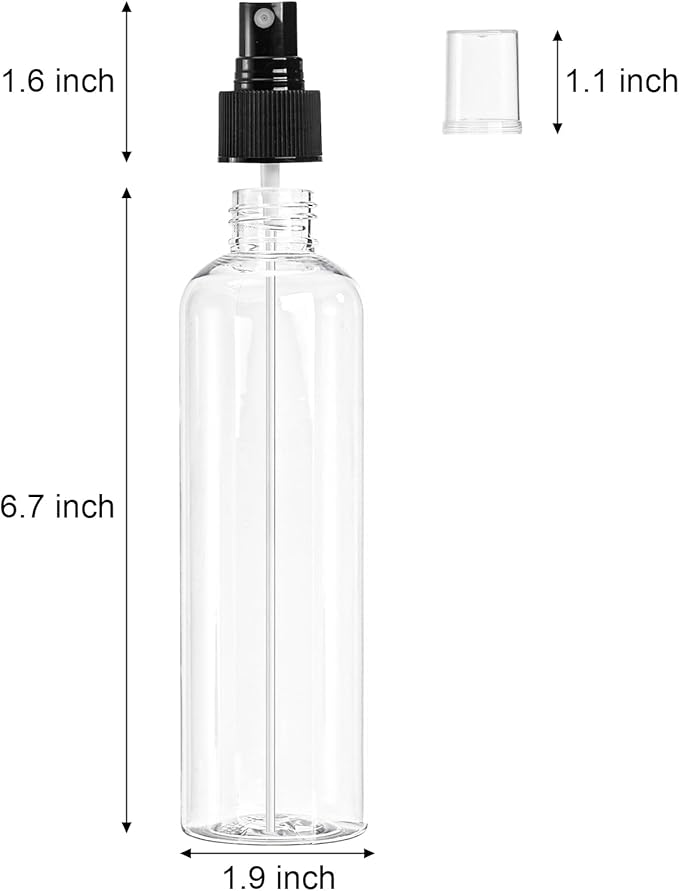 Bekith 16 Pack 8 oz Plastic Spray Bottles, Clear Empty Fine Mist Sprayer Bottles with Pump Spray Cap for Essential Oils, Travel, Perfumes