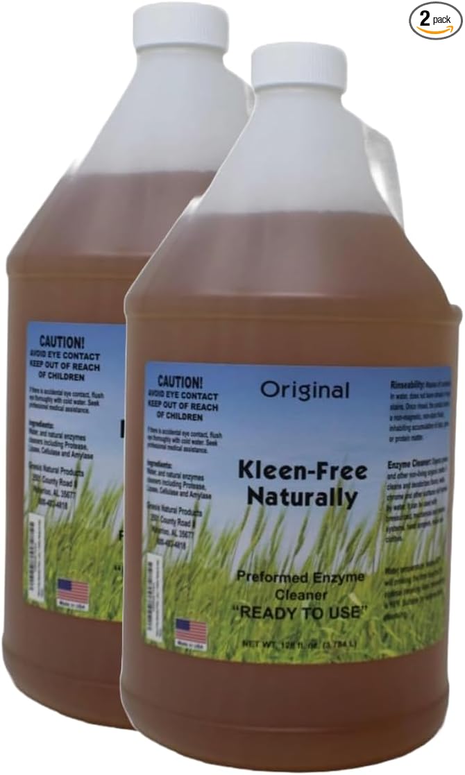 Naturally Preformed Enzyme Cleaner, Enzyme Solution, Multi-Purpose Cleaner, Laundry Additive and More - Ready to Use - Orginal Scent - 128oz (1 Gallon) - Pack of 2