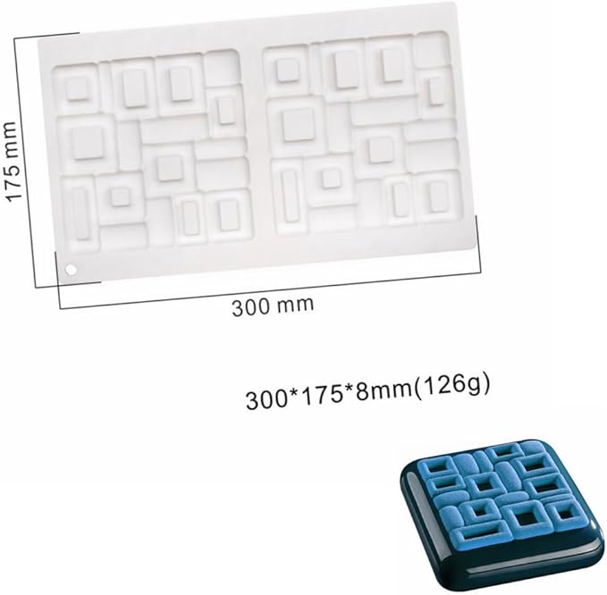 mostsom Silicone Molds Baking Mold for Mousse Cake, Silicone Mold for Chocolate, French Dessert Mold for Pastry Chocolate, Reusable Non-Stick Easy Release Baking Molds (G_ Square)