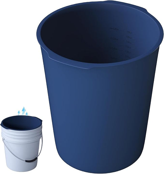 5 Gallon Reusable Bucket Liner, Time Saving Concrete Tools Durable Silicone Bucket Insert, Food Grade Container for Food Storage, for Paint, Thinset, Ice, Slime, Cleaning, Wall Patch Compound (Blue)