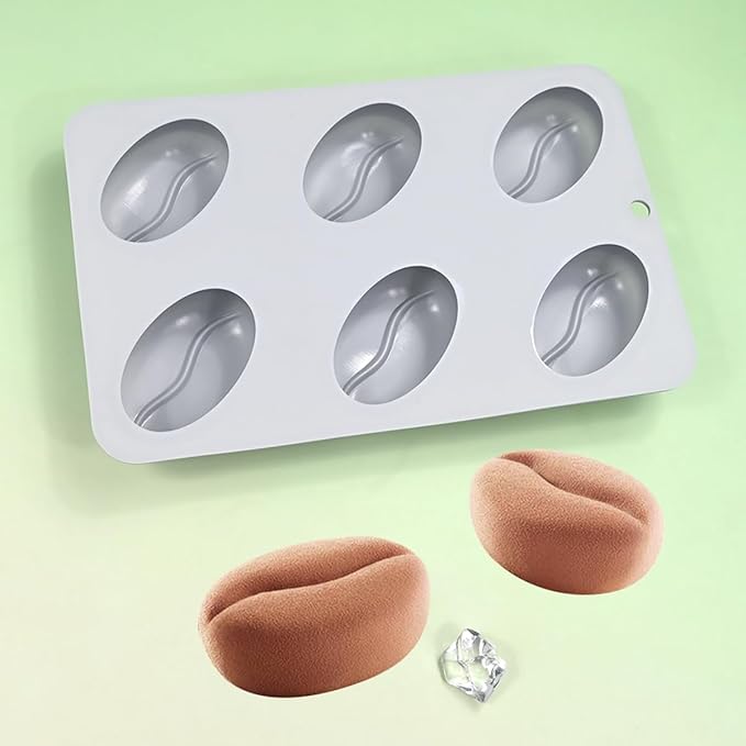 mostsom Silicone Molds for Baking Non-Stick Candy, Chocolate, Cookie, Oreo, Mini Soap, Pudding, Jello, Muffin, Dog Treats Ideal for Cupcakes, Ice Cubes, and Jelly Mold (F_ Coffee Bean)
