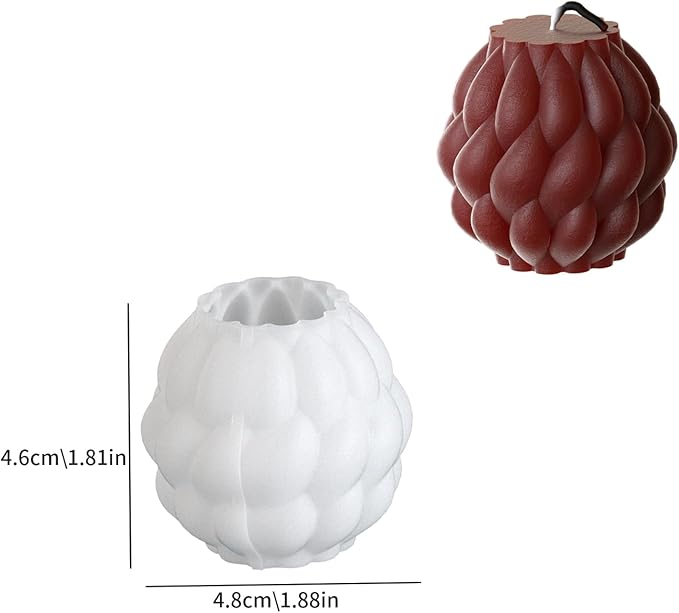 2 Pack Ratate Ball Cylinder Soap & Candle Mold - Silicone 3D Molds for Candy & Home Decor - Resin Casting & Making Molds