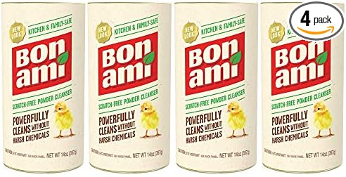 BON AMI Powder Cleanser for Kitchens & Bathrooms - All Types of Surfaces, Cleans Grime & Dirt, Polishes Surfaces, Absorbs Odors (4 Pack)