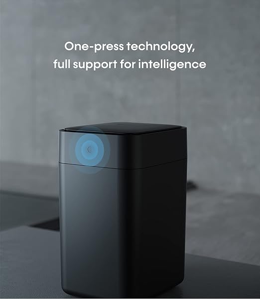 TOWNEW T1S 4.1 Gallon Automatic Self-Sealing and Self-Changing, Motion Sense Activated Trash Can, 2024 Upgrade Smart Garbage Can with Lid for Kitchen Bathroom Office, Black