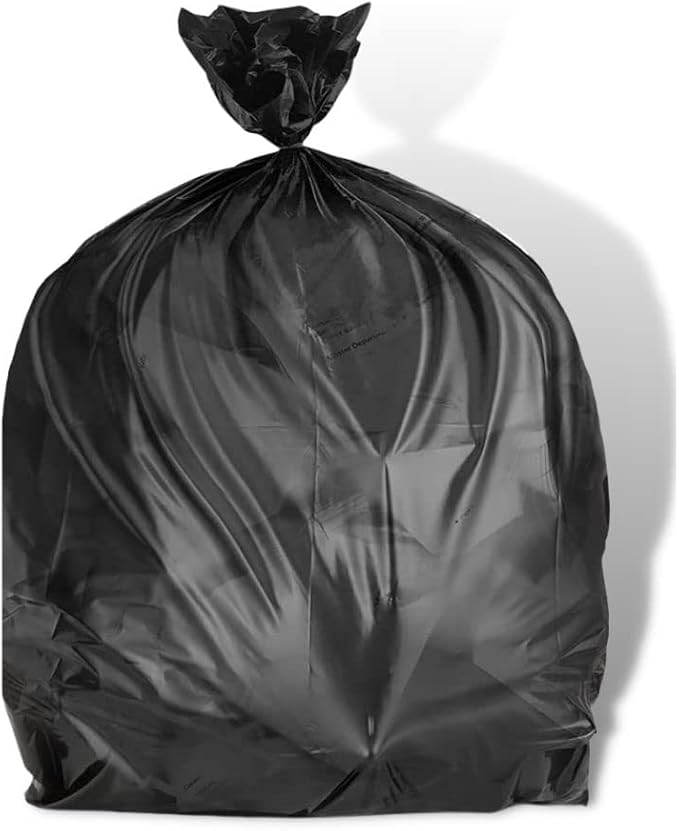 Plasticplace 12-16 Gallon Trash Bags │ 8 Microns │ Black High Density Liners │ 24" x 33" (1000 Count)