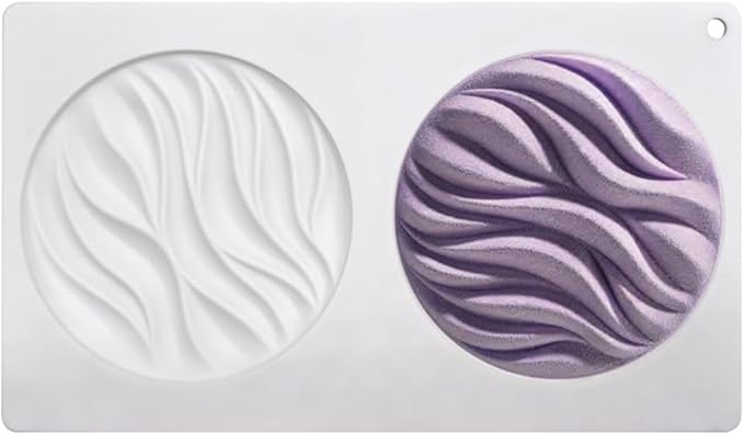 mostsom Silicone Molds Baking Mold for Mousse Cake, Silicone Mold for Chocolate, French Dessert Mold for Pastry Chocolate, Reusable Non-Stick Easy Release Baking Molds (D_ Round Wave)