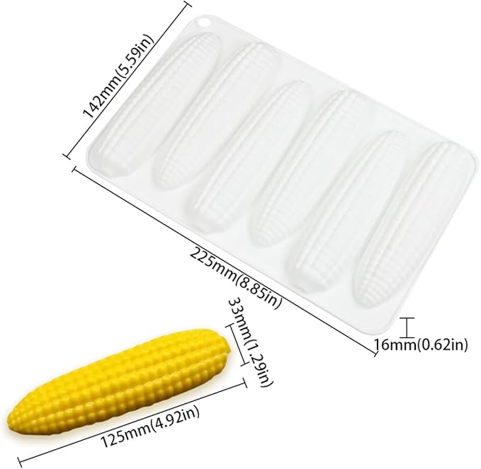 mostsom Corn Mousse Silicone Mold Non-Stick Baking Molds for Chocolate, Cake, Ice Cream, Truffle, Brownie, Soap Heat-Resistant Food-Grade Mould (B_ Corn)