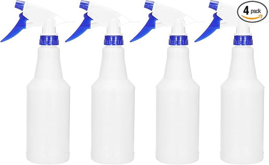 PATIKIL 500ml/16oz Plastic Spray Bottles, 4pcs Adjustable Nozzle Leak Proof Empty Water Mist Stream Sprayer for Cleaning Solutions Plants Hair, Dark Blue