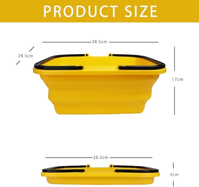 Collapsible 10L Wash Bucket for Car Washing, Kitchen, Picnic, Dishes and Person During Camping, Hiking and Home