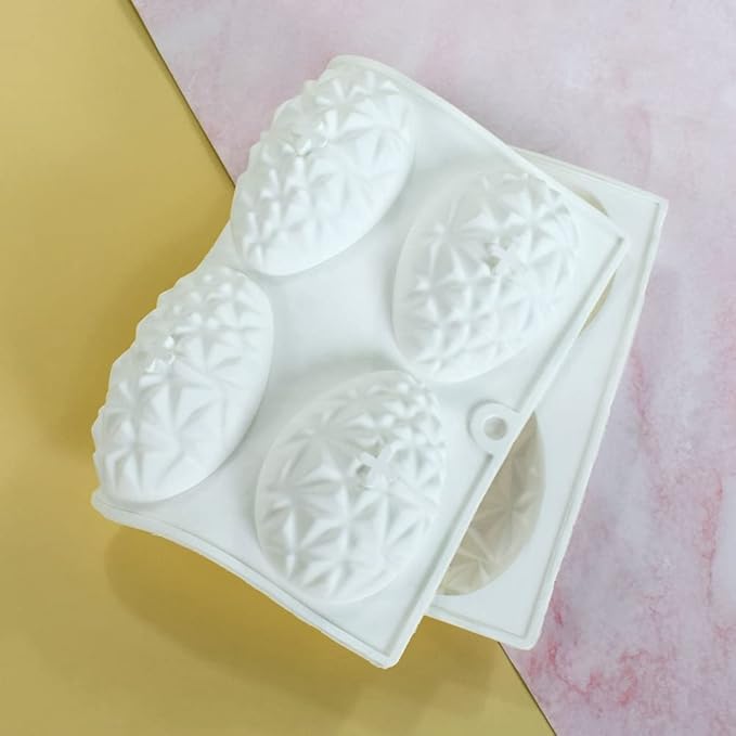 mostsom Easter Egg Shaped Silicone Cake Mold 8-Cavity Non-Stick Chocolate Cook Trays for DIY Candy Chocolate Jelly Fondant Making (Easter Egg F)