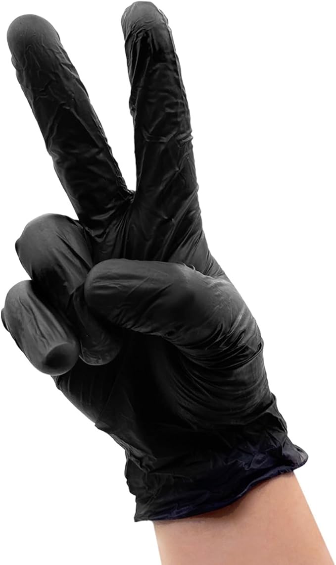 Colortrak Disposable Vinyl Gloves, Single-Use, Latex-Free, Powder-Free, Ambidextrous, Black