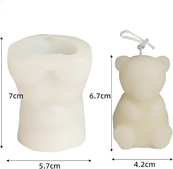 Bear Silicone Molds - Set of 2, Large and Small Size - Resin, Cake, Soap & Clay Molds - Candle Making & Craft Supplies