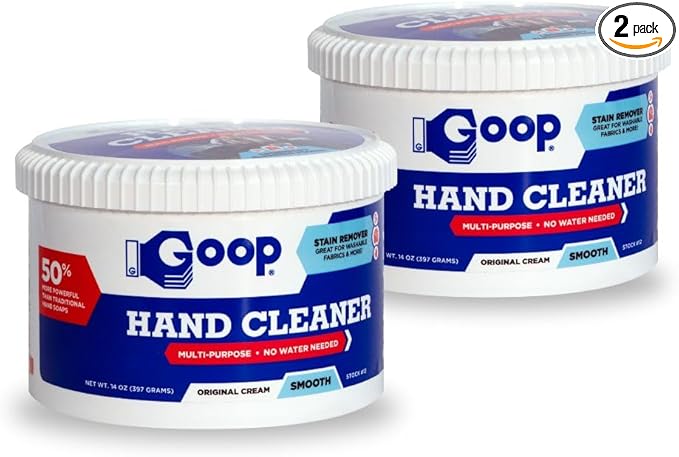 GOOP Original Multi-Purpose Waterless Hand Cleaner and Stain Remover - 14 oz Can (Pack of 2)
