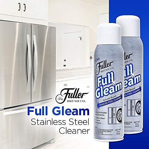 Fuller Brush Full Gleam Stainless Steel Cleaner - Chrome & Aluminum Conditioner Spray For Cleaning Pots, Pans, Cooktop & Kitchen Appliances - Easy Clean & Polish For Home & Business