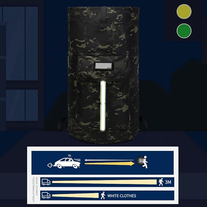 laundry bag backpack,extra-large heavy duty laundry bags,laundry backpack for college students,drawstring closure (Black CP)