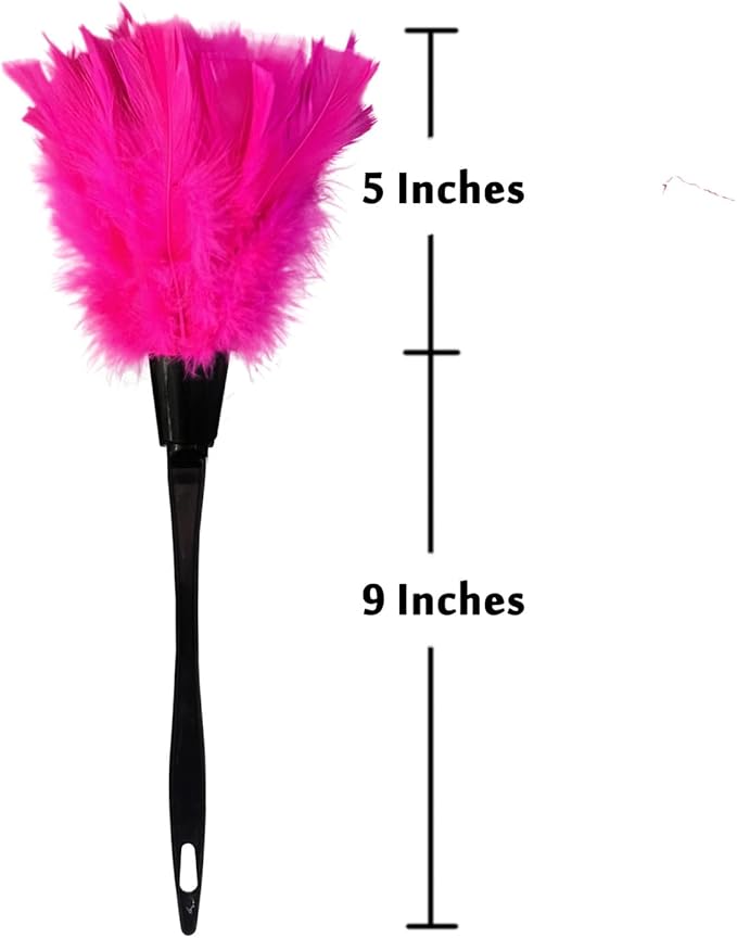 Turkey Feather Dusters for Cleaning Home Blinds Kitchen car Office, Eco-Friendly Reusable （2 pcs Rose red）