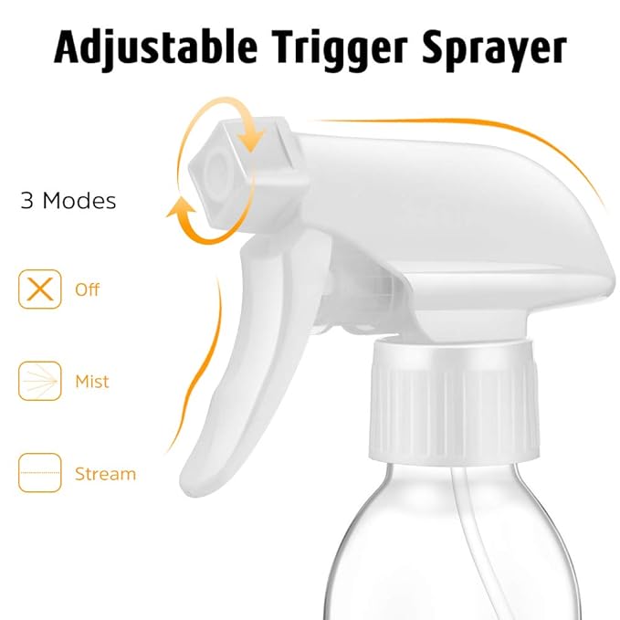 Tecohouse Glass Spray Bottles 4 OZ, Empty Small Spray Bottles 2 Pack for Essential Oils, Cleaning Solutions, Plants, Hair Mister, withDurable Nozzle, Labels, Funnel, Pipettes Clear