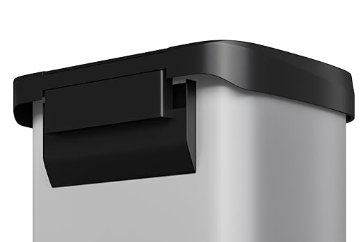 Garvee 21 Gallon / 80 Liter Metal Trash Can with Lid, Large Garbage Can for Kitchen, Rustproof Step-on Kitchen Metal Trash Bin with Liner Rim, Rear Handle, Soft Close Plastic Lid, White