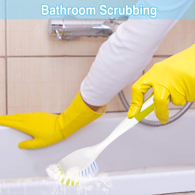 Dish Brush, Dish Scrubber & Kitchen Scrub Brush for Dishes, Pots, Pans, Sink, Cast Iron, Yellow-green 20 Pack