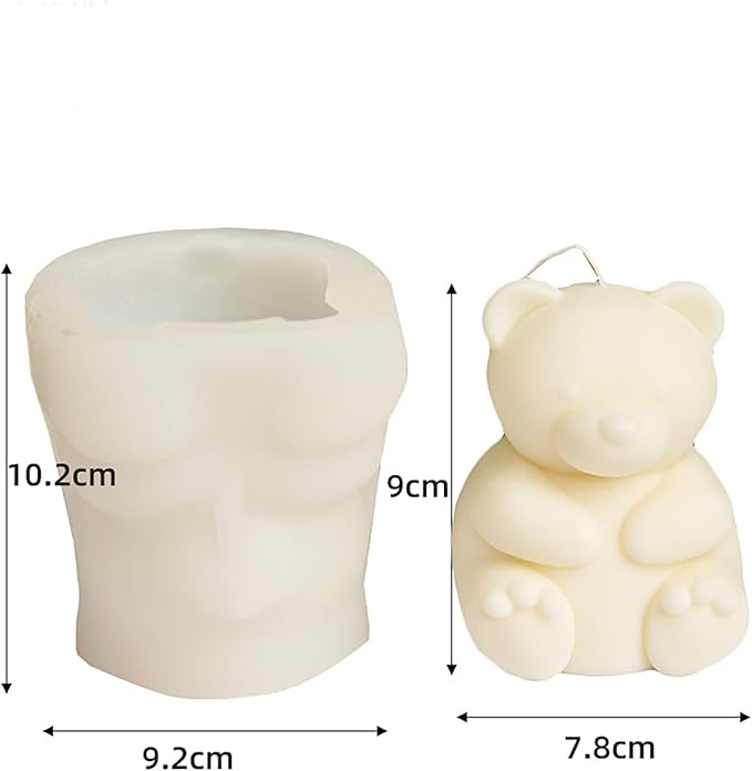 Bear Silicone Molds - Set of 2, Large and Small Size - Resin, Cake, Soap & Clay Molds - Candle Making & Craft Supplies
