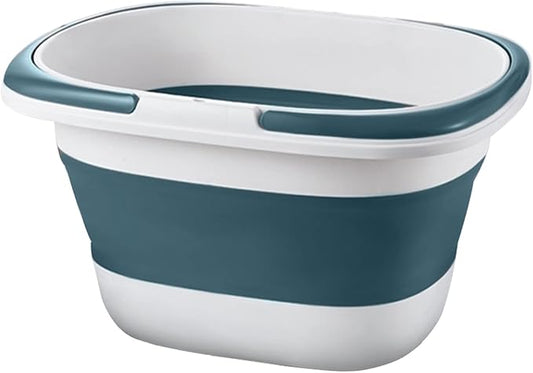 4.2 Gal(16L) Large Collapsible Plastic Bucket with Handle for House Cleaning, Space Saving Outdoor Multiuse Foldable Water Pail/Sink for Camping,Fishing,Ice (Blue)