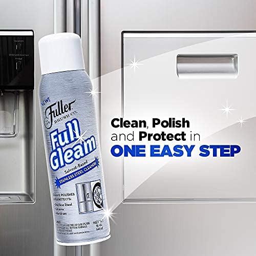 Fuller Brush Full Gleam Stainless Steel Cleaner - Chrome & Aluminum Conditioner Spray For Cleaning Pots, Pans, Cooktop & Kitchen Appliances - Easy Clean & Polish For Home & Business