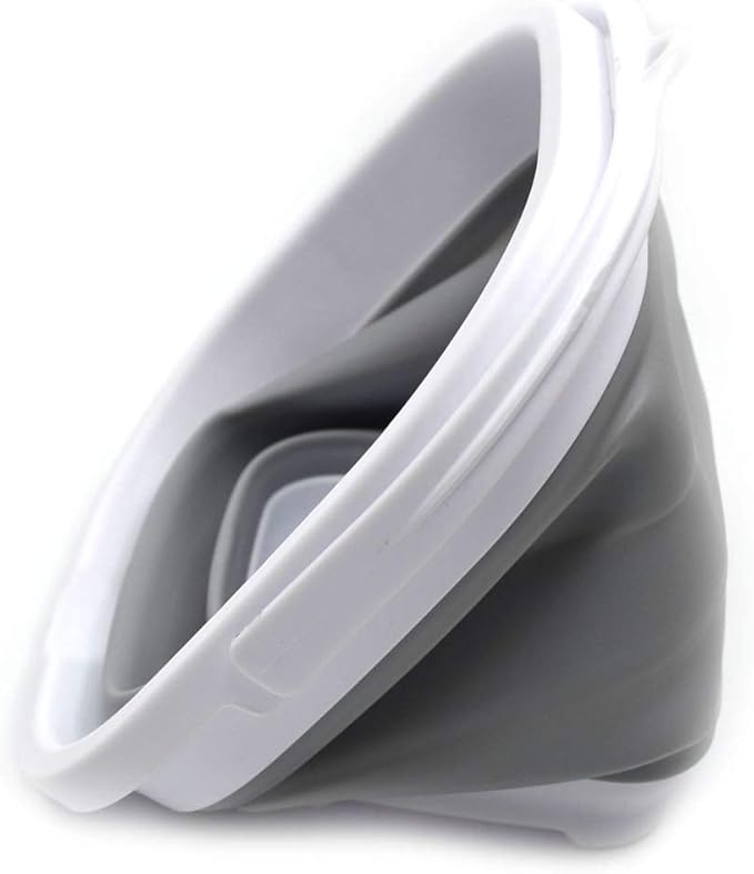 SAMMART 2.6L (0.68 Gallon) Super Mini Sqare Collapsible Plastic Bucket - Foldable Square Tub - Portable Fishing Water Pail - Space Saving Outdoor Waterpot (1, Grey)