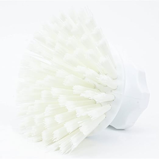 SPARTA 42395EC02 Plastic Scrubber Brush, Round Brush, Dish Scrub Brush With Color Coded For Cleaning, Kitchen, Bathroom, Bathtub, Dishes, Sink, 5 X 5 X 4 Inches, White, (Pack of 6)