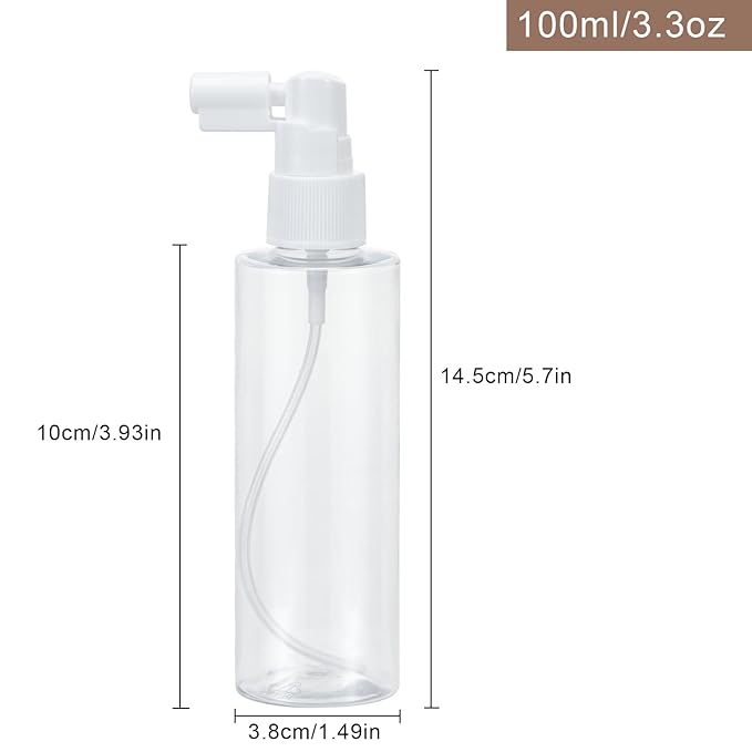 Yebeauty 4 Pack Refillable Travel Size Spray Bottle Plastic Empty Fine Mister Small Spray Bottles with Tight Cap Long Mouth TSA Approved Sprayer Atomizer for Hair Perfumes Cleaning, 3.3oz/100ml Clear