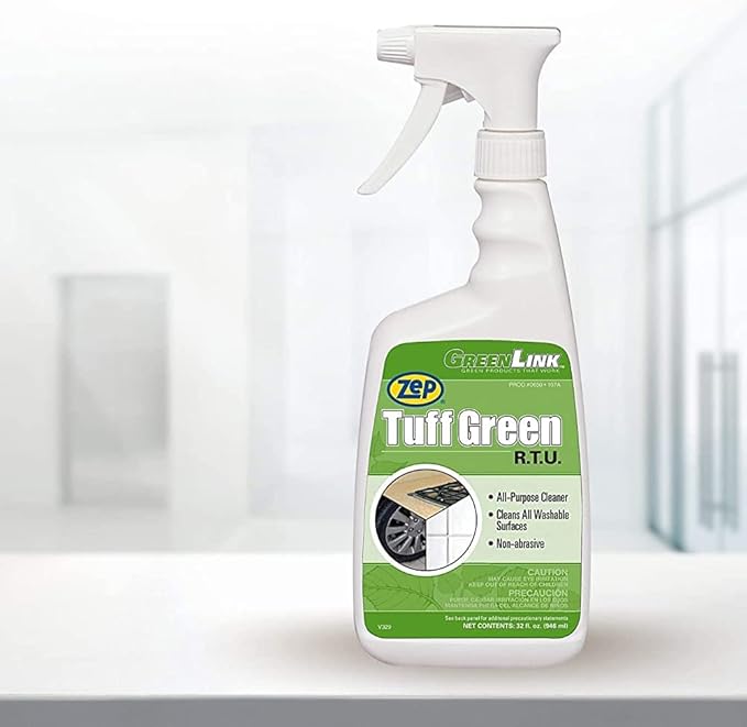 Zep Tuff Green RTU All-Purpose Cleaner - 32 oz (Case of 12) 65009 - Quickly Cuts Through Grease, Dirt and Heavy Soil to Allow Them to be Easily Wiped Away
