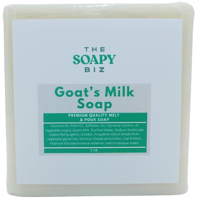 The Soapy Biz DIY Goat Milk Soap Kit with Silicone Mold – Perfect Bar Shapes Every Time – Makes 4-6 Bars – Easy Melt & Pour – Great for Beginners & Gift Giving