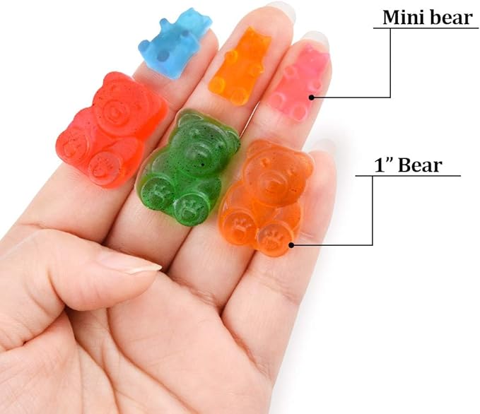 CAKETIME Gummy Bear Molds Candy Molds - 1 Inch Gummy Molds Bear Large Chocolate Molds Silicone 4 Pack LFGB Pinch Test Approved Best Food Grade Silicone