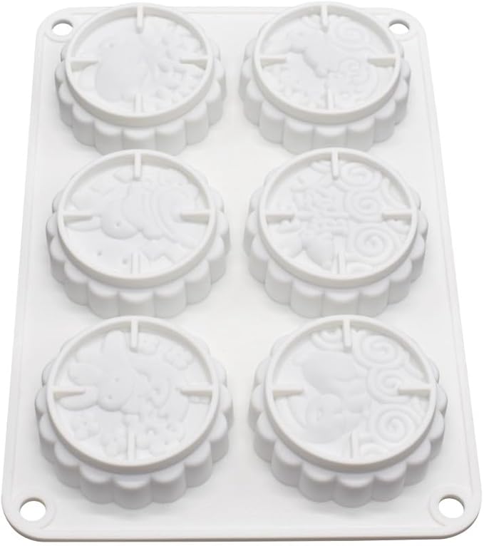 Rabbit Pattern Silicone Cake Mold Handmake DIY Mould Silicone Moulds For Cake Mooncake Mold (Mooncake N_8.52 X5.8 X0.84 inch)