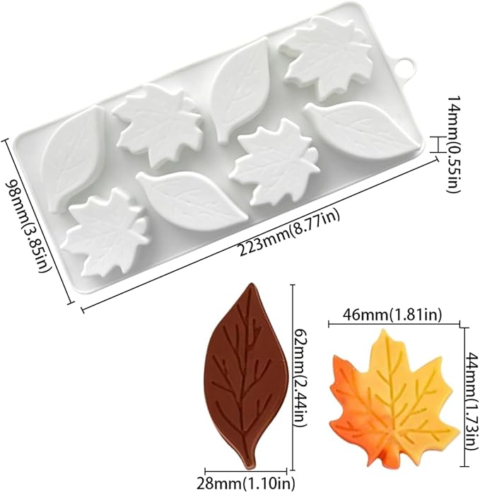 mostsom Silicone Maple Leaf Mold Mousse Molds Non-Stick Baking Mould for Chocolate, Cake, Jelly, Truffle & Ice Cube - Easy Release for Baking, Candy, Dessert Making (C_ Maple Leaf)