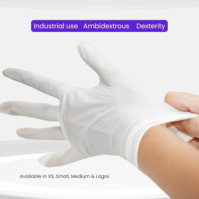 Shamrock Latex Industrial Gloves, X-Small, 6 Mil, Powder-Free, Fully Textured, Disposable, Non-Medical, Multi-Purpose Use
