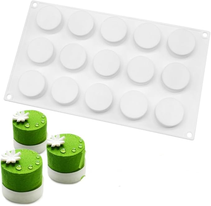 Round Cake Silicone Baking Mold Circular Chocolate Candy Biscuit Ice Cube Making Tool Soap Candle Mould Home Decor (Round H_11.84 X6.84 X0.84 inch)