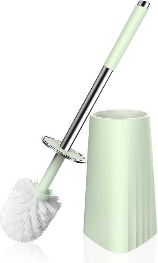 SetSail Toilet Brush, Compact Size Toilet Bowl Brush and Holder Toilet Brushes for Bathroom with Stainless Steel Handle Toilet Cleaner Brush with Durable Scrubbing Bristles, Splash-Proof, Green