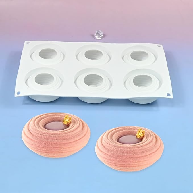 mostsom Silicone Molds for Baking Non-Stick Candy, Chocolate, Cookie, Oreo, Mini Soap, Pudding, Jello, Muffin, Dog Treats Ideal for Cupcakes, Ice Cubes, and Jelly Mold (C_ Spiral Circles)