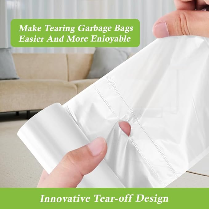 180 Counts 2 Gallon (1.8-2 Gal) Small Trash Bags Garbage Bags by RayPard, fit 1.6,1.8,2,2.2 Gal Waste Basket, 6.5-7 Liter Strong Trash Can Liners for Home Office Kitchen Bathroom Bedroom, Clear