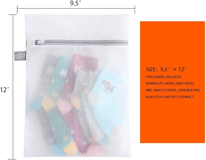 Kimmama Laundry Bag Mesh Wash Bags, Washing Machine Wash Bag, Net Washer Sack with Zipper, Dryer Pouch for Cleaning and Drying Cloths, Garment, Delicates, lingerie, Bra, Pant, Sock, Small Toys