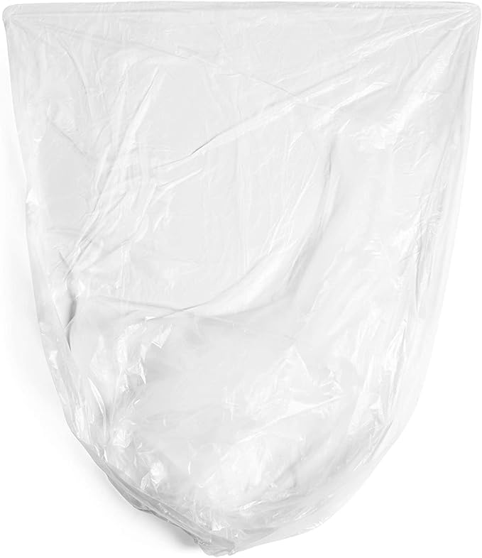 Aluf Plastics High Density Trash Bags, 26 Gallon, 250 Count, 16 Micron (eq), 29" x 44", Clear, for Bathroom, Office, Industrial, Commercial, Janitorial, Municipal, Recycling