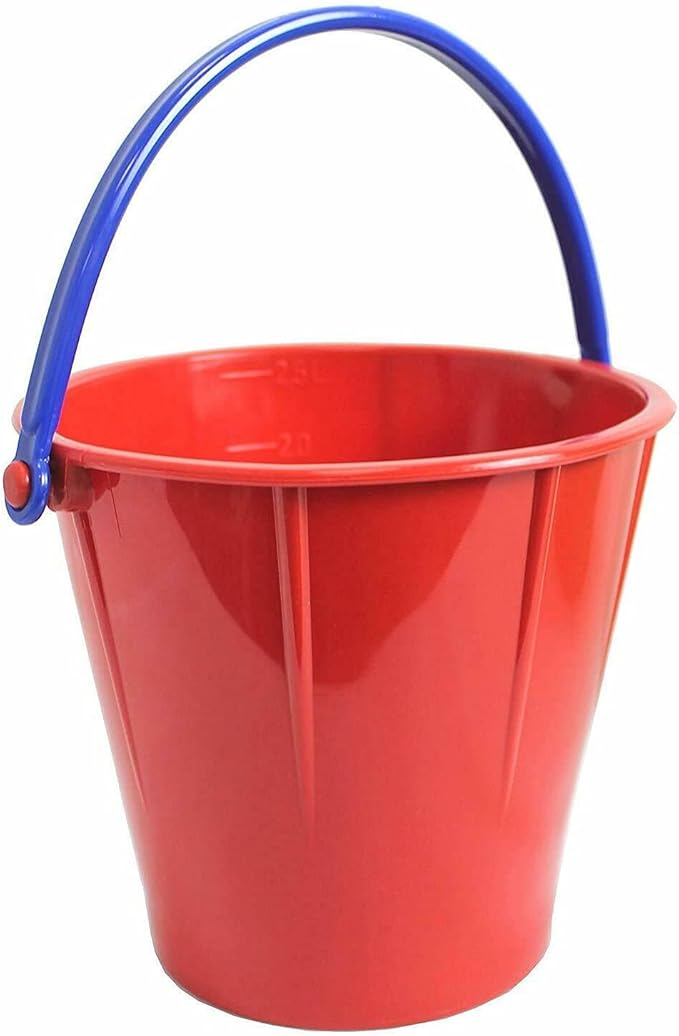 Spielstabil Large Sand Pail Beach Toy - 2.5L German-Made Sand Bucket - Kids Beach Essentials, Toddler Outdoor Toys, & Sandbox Toys - Colors Vary
