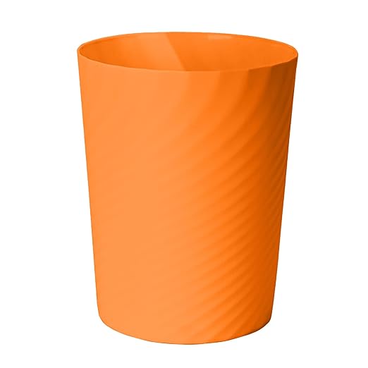 Small Trash Can - Plastic Waste basketbin for Office,Home,Bathroom,Kitchen - 1.8 Gallon - Orange