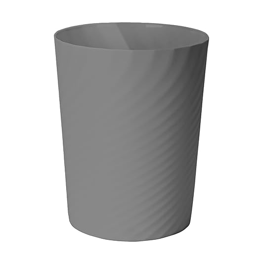 Small Trash Can - Plastic Waste basketbin for Office,Home,Bathroom,Kitchen - 1.8 Gallon - Grey