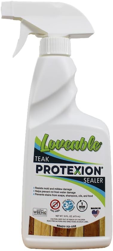 EcoDecors Loveable 32 oz Spray Bottle Teak Cleaner and Loveable Protection 16 oz Teak Sealer For Outdoor Furniture